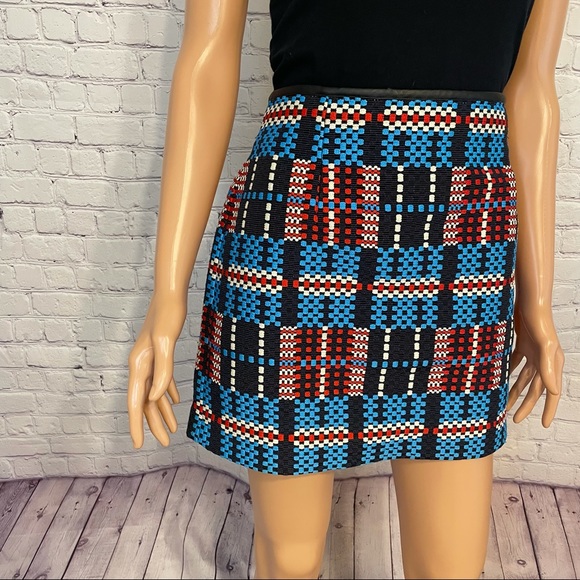 Zara Colorful Mini Skirt w/Zipper tribal print boho size large - Picture 4 of 11